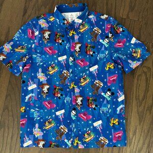 Disney x Joey Chou Shirt Small Magic Kingdom Camp Short Sleeve Button